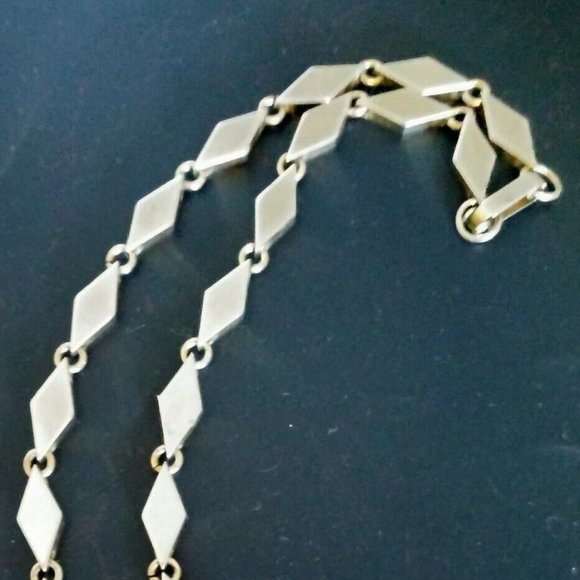 ART DECO CHROME Fleur DE Le Necklace VERY HEAVY High End Vintage - Picture 2 of 3